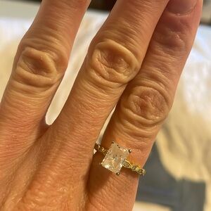 Gold Simulated diamond ring